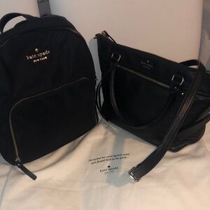 Kate Spade black tote with free Kate Spade backpack